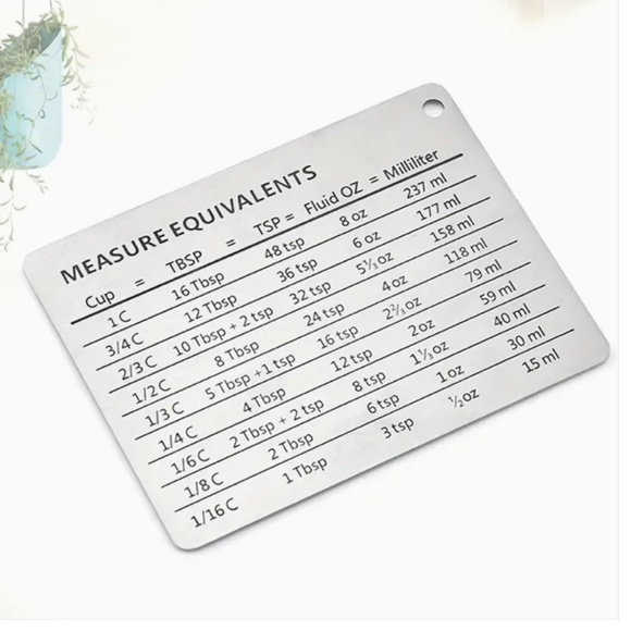 Stainless Steel Fridge Magnet, Common Unit Conversion Comparison Table - Picture 6 of 13